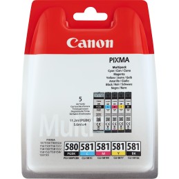 Canon Multipack de cartouches d'encre pigmentée PGI-580BK CLI-581 BK C M Y