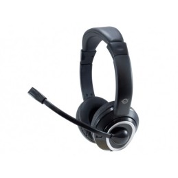 Conceptronic POLONA02B écouteur casque Avec fil Arceau Jouer Noir