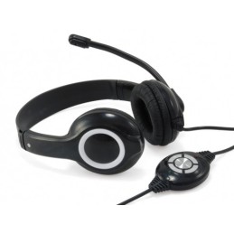 Conceptronic CCHATSTARU2B Kopfhörer & Headset Kabelgebunden Kopfband Anrufe Musik USB Typ-A Schwarz, Rot