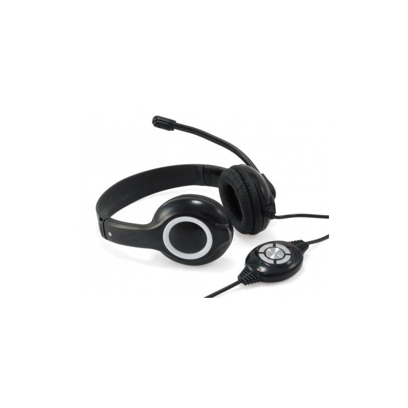 Conceptronic CCHATSTARU2B écouteur casque Avec fil Arceau Appels Musique USB Type-A Noir, Rouge