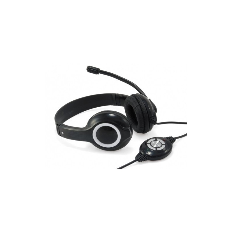 Conceptronic CCHATSTARU2B Kopfhörer & Headset Kabelgebunden Kopfband Anrufe Musik USB Typ-A Schwarz, Rot