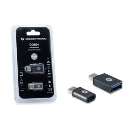 Conceptronic DONN04G cable gender changer USB 3.1 Gen 1 Type-C, USB 2.0 Type-C USB 3.1 Gen 1 Type-A, USB 2.0 Micro Black