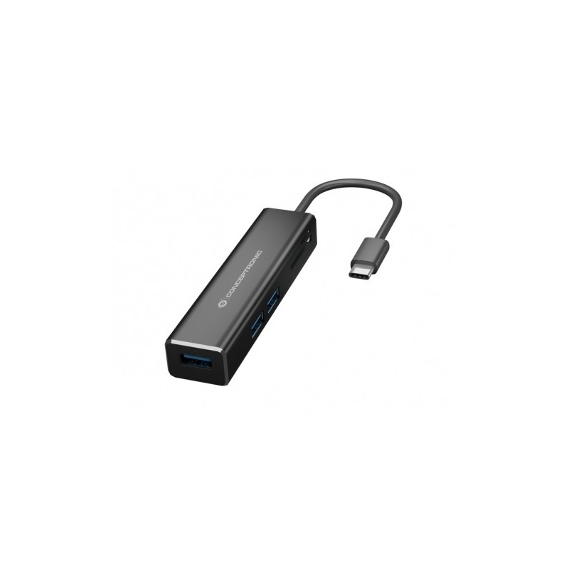 Conceptronic DONN08B base para portátil y replicador de puertos USB 3.2 Gen 1 (3.1 Gen 1) Type-C Negro