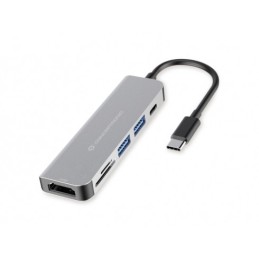 Conceptronic DONN02G station d'accueil USB 3.2 Gen 1 (3.1 Gen 1) Type-C Aluminium
