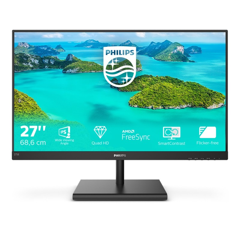 Philips E Line 275E1S 00 LED display 68,6 cm (27") 2560 x 1440 Pixel Quad HD Schwarz
