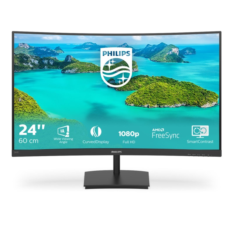 Philips E Line 241E1SCA 00 Computerbildschirm 59,9 cm (23.6") 1920 x 1080 Pixel Full HD LCD Schwarz