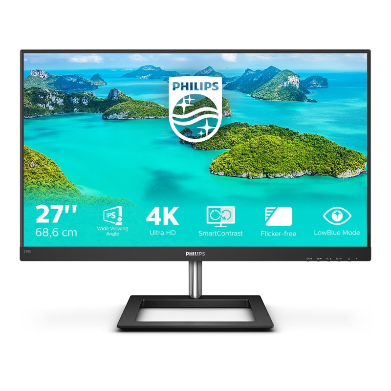 Philips E Line 278E1A 00 computer monitor 27" 3840 x 2160 pixels 4K Ultra HD IPS Black