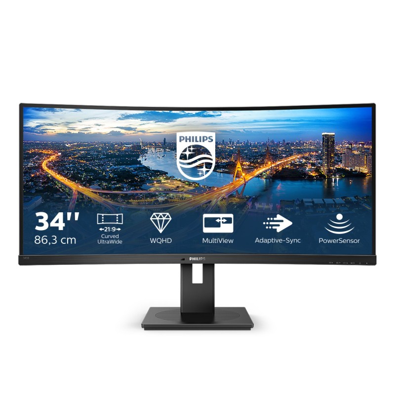 Philips B Line 345B1C 00 écran plat de PC 86,4 cm (34") 3440 x 1440 pixels Quad HD LCD Noir