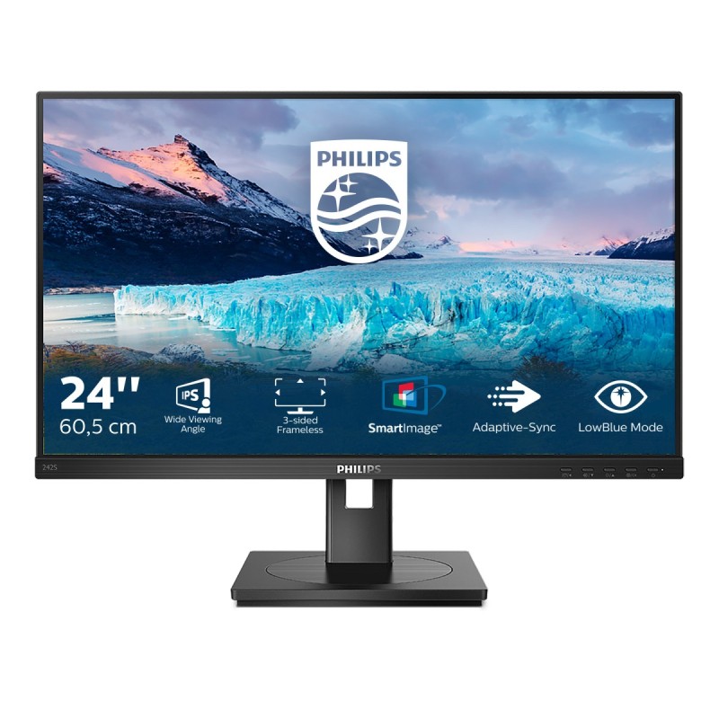 Philips S Line 242S1AE 00 LED display 60,5 cm (23.8") 1920 x 1080 Pixel Full HD Schwarz