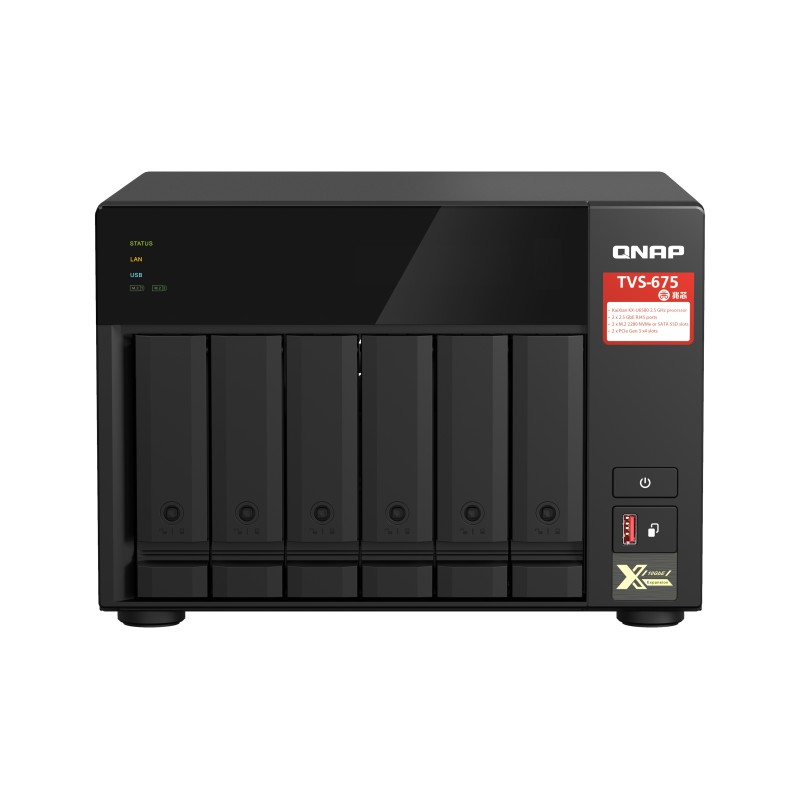 QNAP TVS-675 NAS Tower Eingebauter Ethernet-Anschluss Schwarz KX-U6580