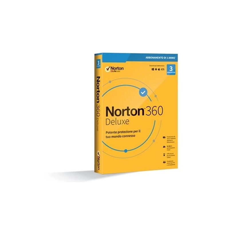 NortonLifeLock Norton 360 Deluxe 2020 Sicurezza antivirus Full 3 licenza e 1 anno i