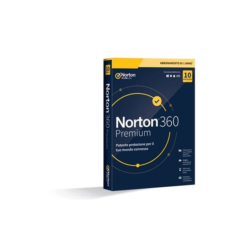 NortonLifeLock Norton 360 Premium 2020 Sécurité antivirus Complète 10 licence(s) 1 année(s)