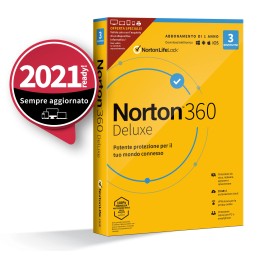 NortonLifeLock Norton 360 Deluxe 2021 Antivirus security Base Italian 1 license(s) 1 year(s)