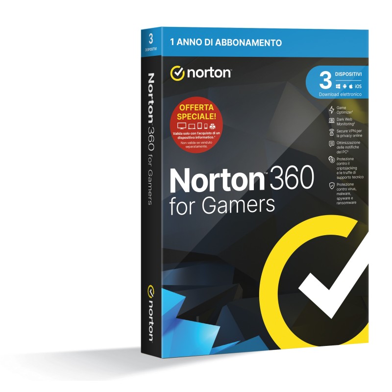 NortonLifeLock Norton 360 for Gamers 2023 Gestion de la sécurité 1 licence(s) 1 année(s)