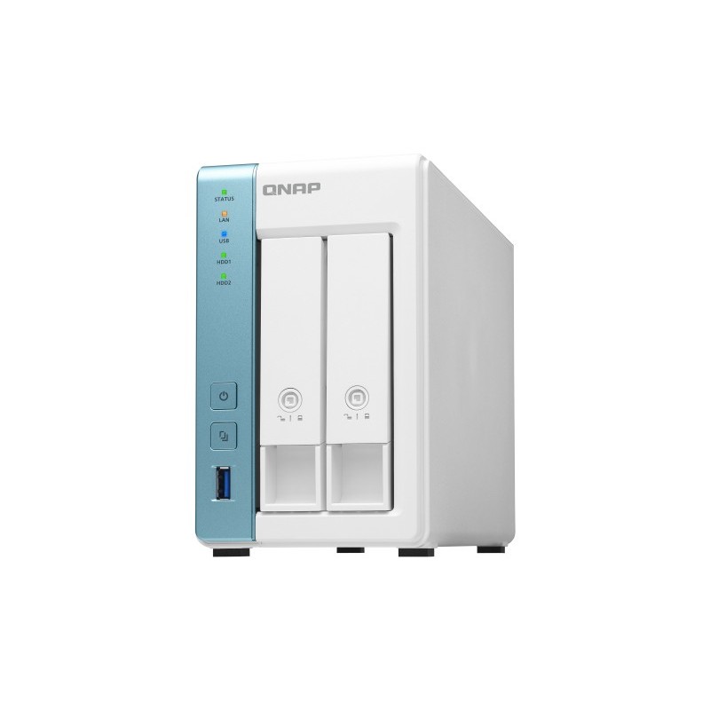 QNAP TS-231K serveur de stockage NAS Tower Ethernet LAN Turquoise, Blanc Alpine AL-214