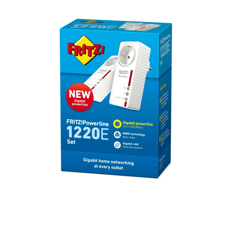 FRITZ!Powerline 1220E 1200 Mbit s Ethernet Blanco 2 pieza(s)