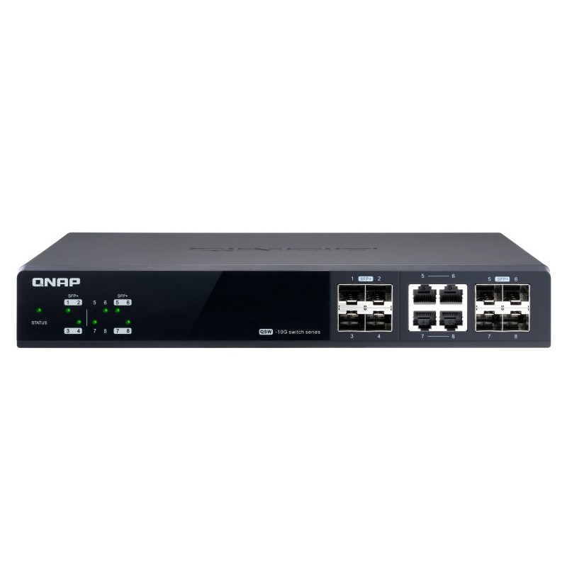 QNAP QSW-M804-4C switch Gestionado 10G Ethernet (100 1000 10000) Negro