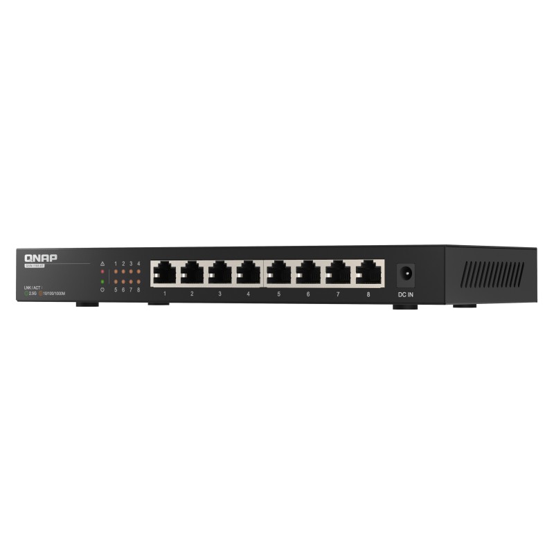 QNAP QSW-1108-8T switch di rete Non gestito 2.5G Ethernet (100 1000 2500) Nero