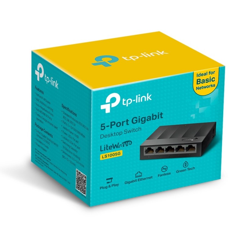 TP-Link LS1005G Netzwerk-Switch Unmanaged Gigabit Ethernet (10 100 1000) Schwarz