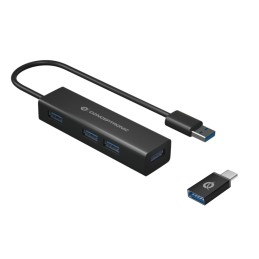 Conceptronic 4-Port-USB 3.0-Hub und OTG-Adapter für USB-C