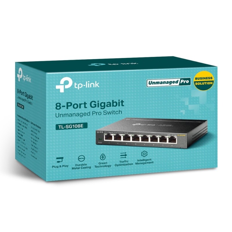 TP-Link TL-SG108E switch Gestionado L2 Gigabit Ethernet (10 100 1000) Negro