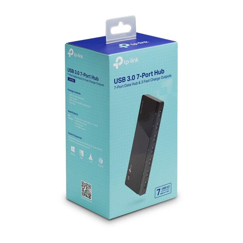 TP-Link UH700 hub di interfaccia USB 3.2 Gen 1 (3.1 Gen 1) Micro-B 5000 Mbit s Nero