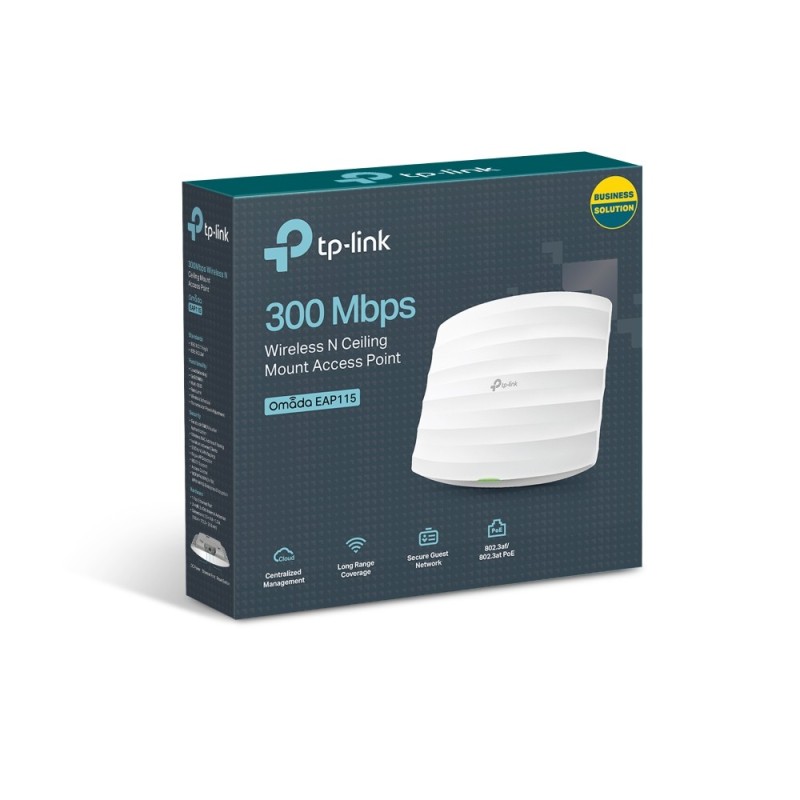 TP-Link EAP115 punto de acceso inalámbrico 300 Mbit s Blanco Energía sobre Ethernet (PoE)