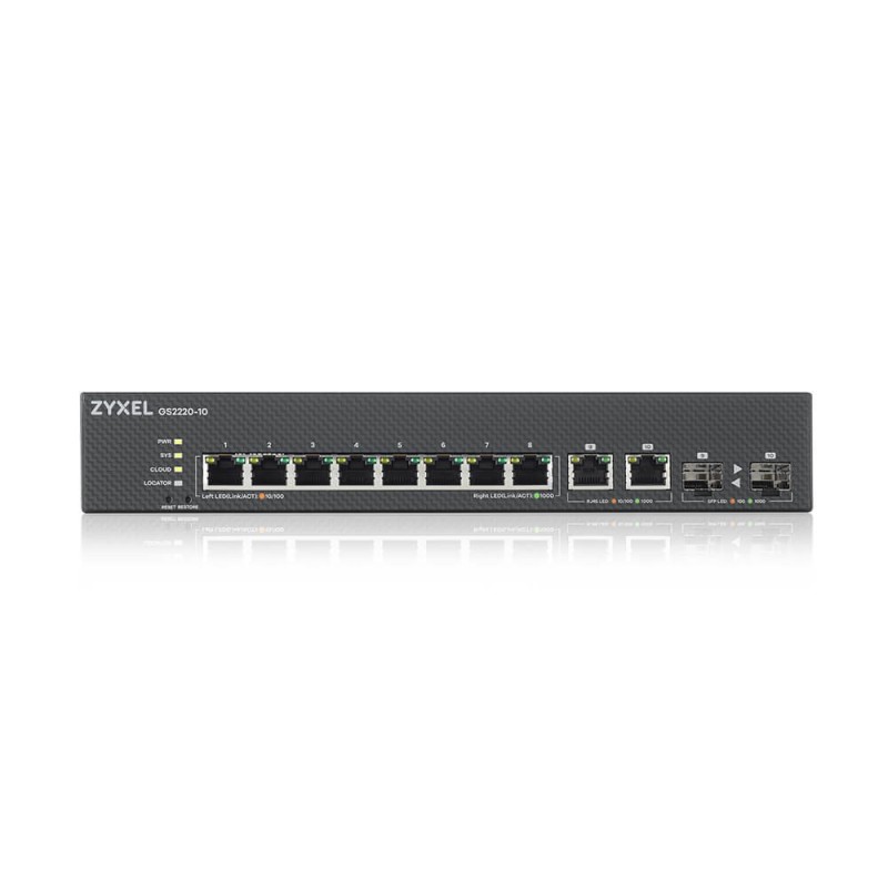 Zyxel GS2220-10-EU0101F switch di rete Gestito L2 Gigabit Ethernet (10 100 1000) Nero