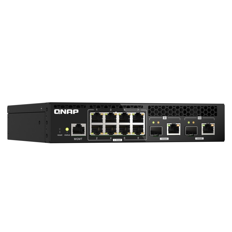 QNAP QSW-M2108R-2C switch Gestionado L2 2.5G Ethernet (100 1000 2500) Energía sobre Ethernet (PoE) Negro