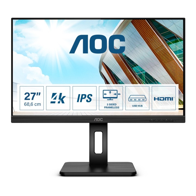 AOC P2 U27P2 LED display 27" 3840 x 2160 pixels 4K Ultra HD Black