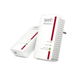 FRITZ!Powerline 1240E WLAN 1200 Mbit s Eingebauter Ethernet-Anschluss Rot, Weiß 2 Stück(e)