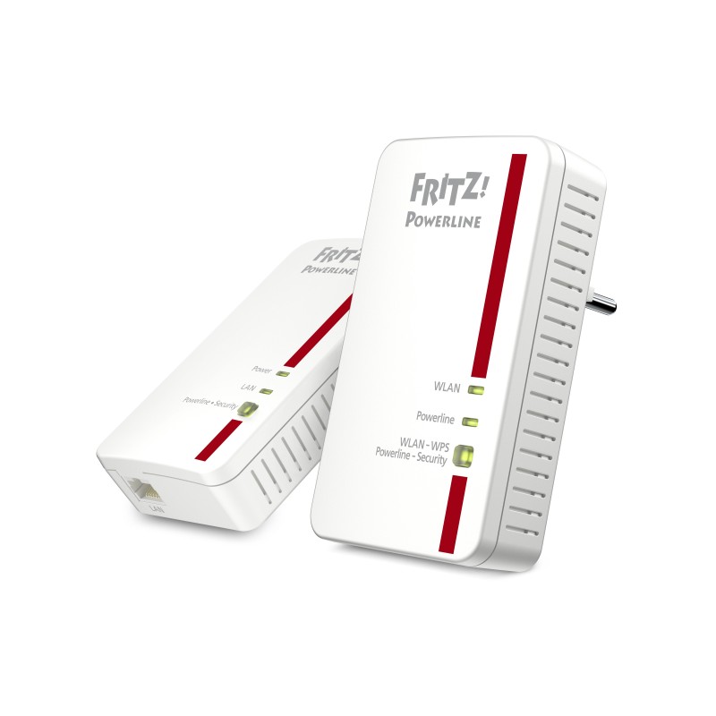 FRITZ!Powerline 1240E WLAN 1200 Mbit s Collegamento ethernet LAN Wi-Fi Rosso, Bianco 2 pz