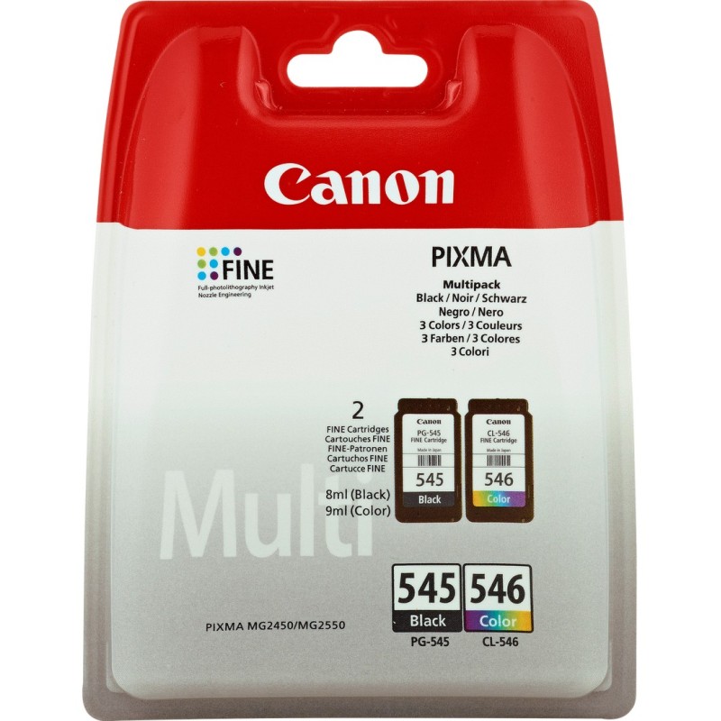 Canon PG-545 CL-546 Multipack cartouche d'encre 2 pièce(s) Original Noir, Cyan, Magenta, Jaune