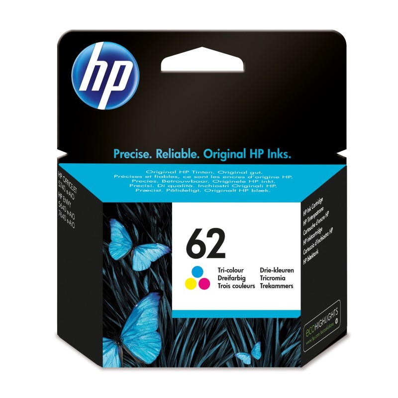 HP 62 Cyan Magenta Gelb Original Tintenpatrone