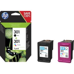 HP 301 pack de 2 cartouches d'encre noir trois couleurs authentiques