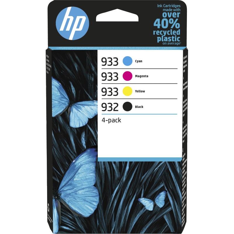 HP 932 Pack de 4 cartouches d'encre noire  933 Pack de 4 cartouches d'encre cyan magenta jaune authentiques