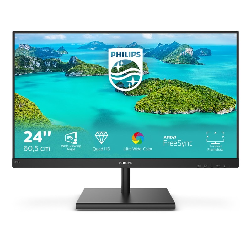 Philips E Line 245E1S 00 LED display 60,5 cm (23.8") 2560 x 1440 Pixel 2K Ultra HD LCD Schwarz