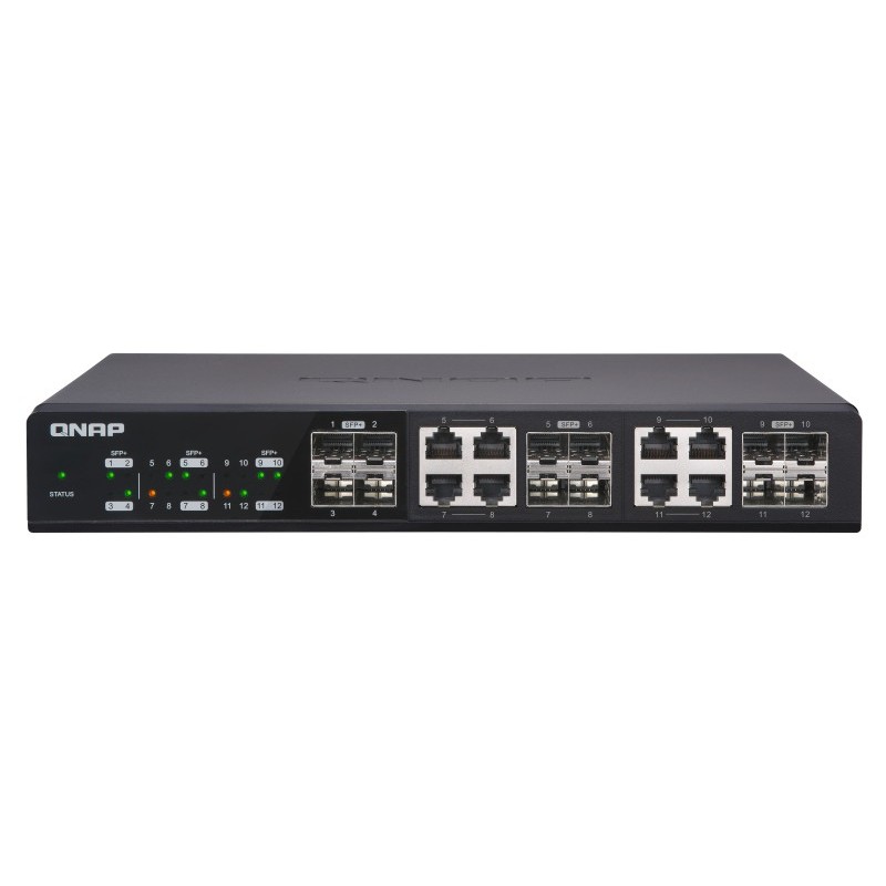 QNAP QSW-1208-8C switch No administrado Ninguno Negro