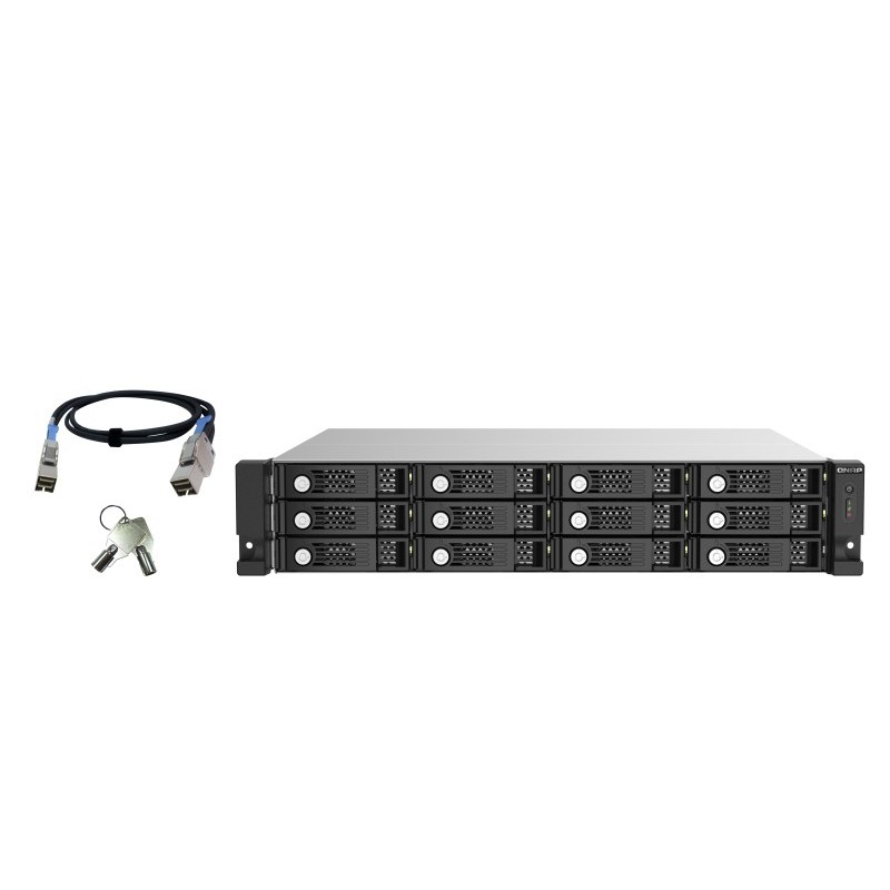 QNAP TL-R1220Sep-RP HDD SSD enclosure Black, Gray 2.5 3.5"