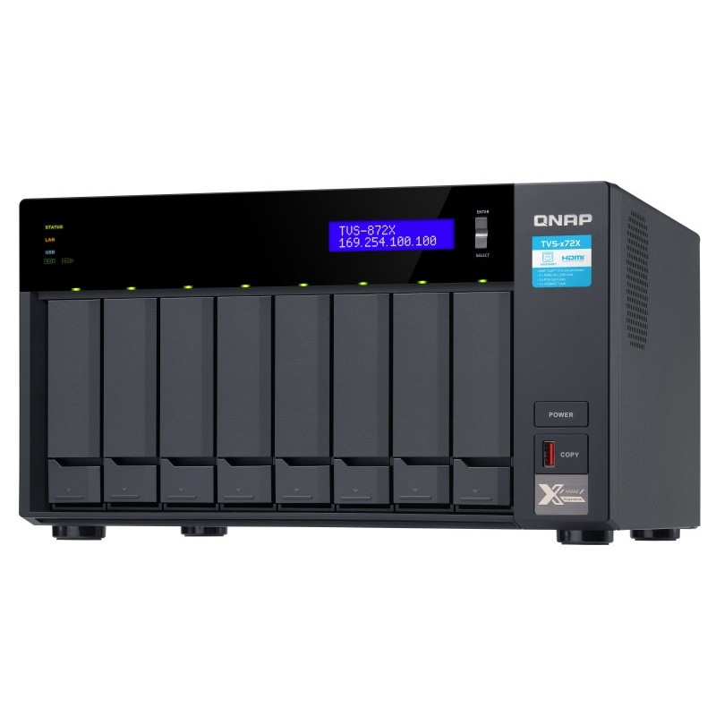 QNAP TVS-872X NAS Tower Collegamento ethernet LAN Nero