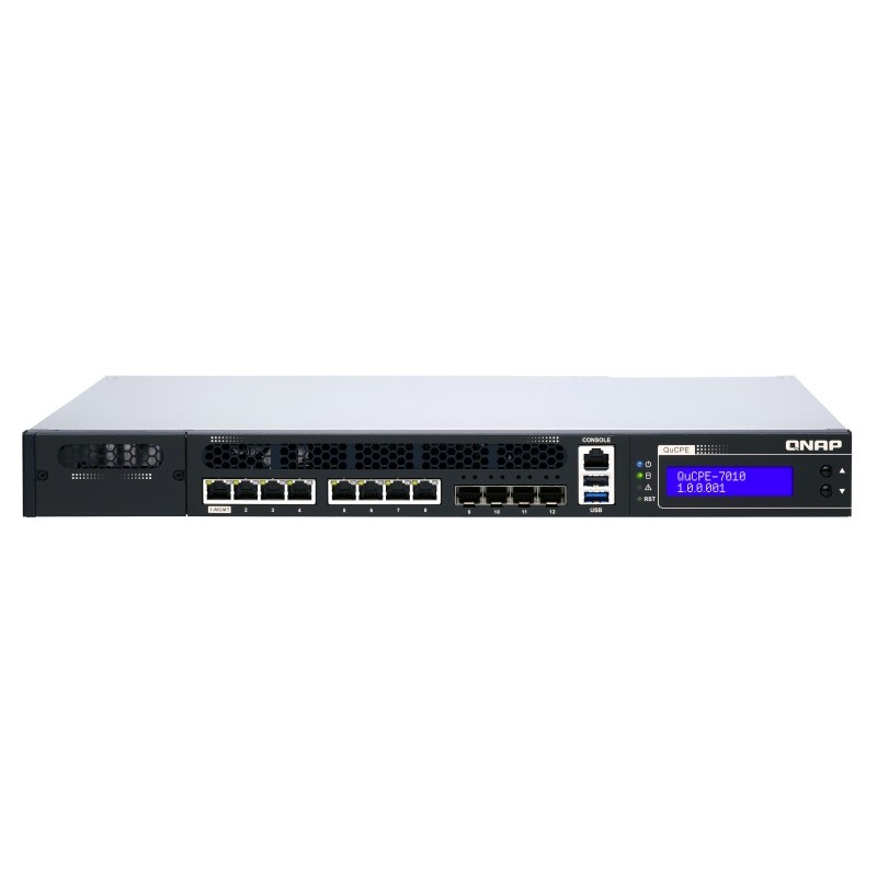 QNAP QUCPE-7010-D2123IT-8G serveur de stockage NAS Rack (1 U) Ethernet LAN Noir, Argent D-2123IT
