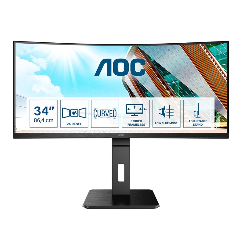 AOC P2 CU34P2A LED display 86,4 cm (34") 3440 x 1440 Pixeles Quad HD Negro