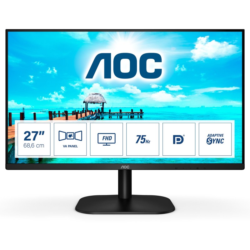 AOC B2 27B2QAM LED display 27" 1920 x 1080 pixels Full HD Black