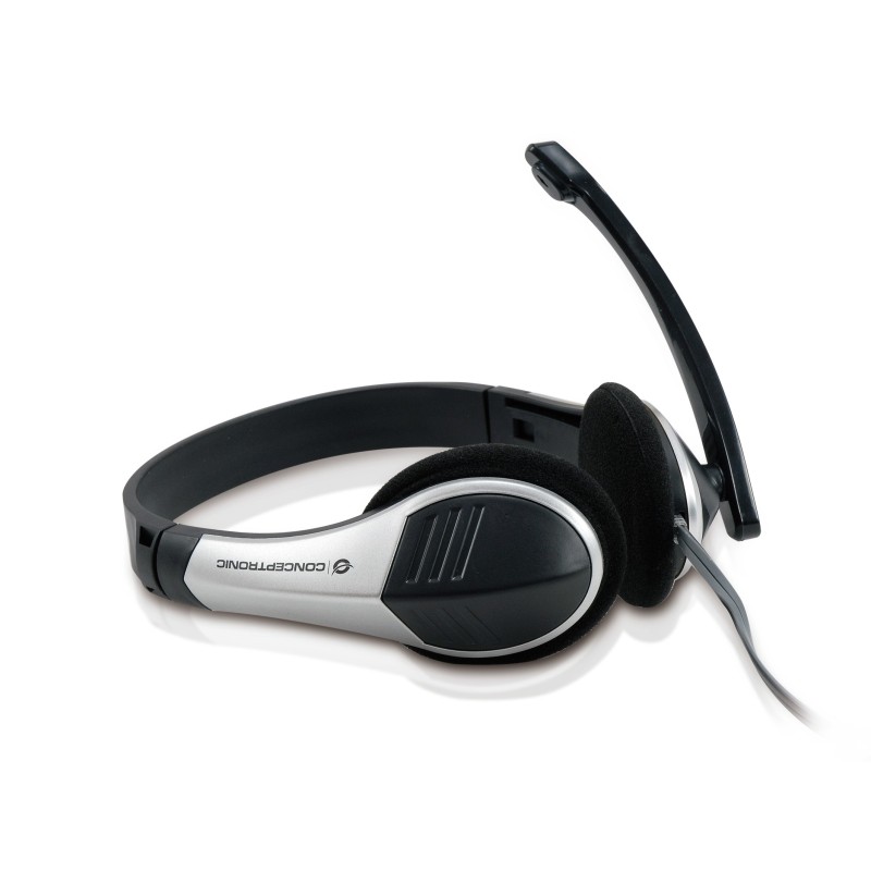 Conceptronic CCHATSTAR2_V2 Headset Wired Head-band Office Call center Black, Silver