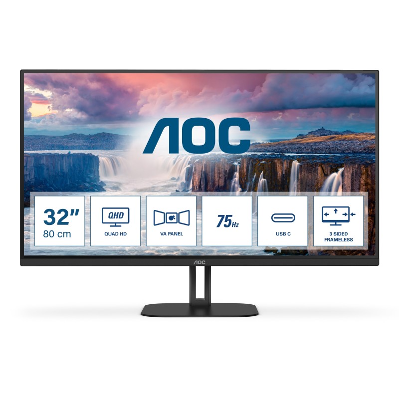 AOC V5 Q32V5CE pantalla para PC 80 cm (31.5") 2560 x 1440 Pixeles Quad HD LED Negro