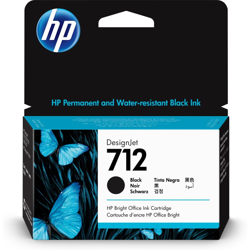 HP 712 Schwarz DesignJet Druckerpatrone, 38 ml