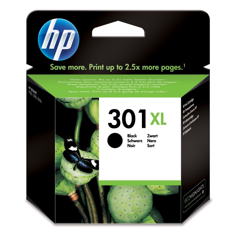 HP Cartucho de tinta original 301XL de alta capacidad negro