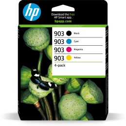 HP 903 Pack de 4 cartouches d'encre Noir Cyan Magenta Jaune authentiques