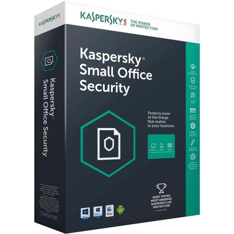 Kaspersky Small Office Security 7 Sicurezza antivirus Base 7 licenza e 1 anno i