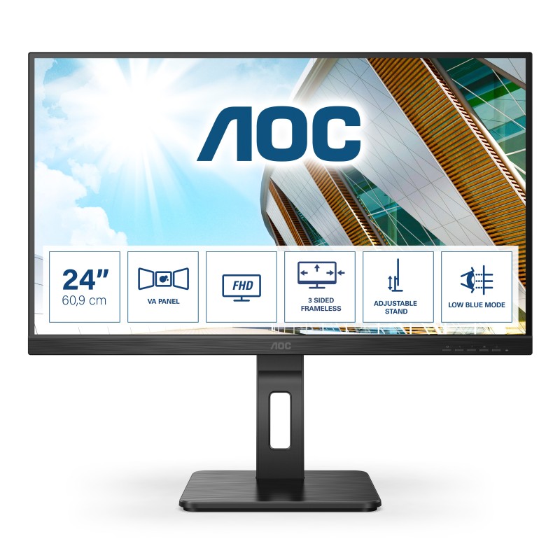 AOC P2 24P2QM LED display 23.8" 1920 x 1080 pixels Full HD Black